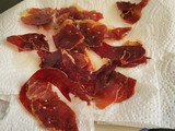 Salad with crispy Iberian ham and pomegranate