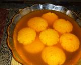 A picture of step 1 of Orange rasmalai.
