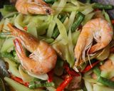Foto langkah ke 7 dari resep Tumis Labu Kacang Panjang Udang.