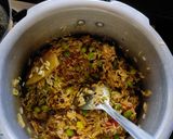 A picture of step 3 of Lima beans pulav (pavta bhat).