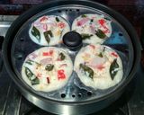 A picture of step 4 of Onion Curd Idli.