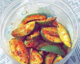 A picture of step 12 of Aam/kheri Pickle.