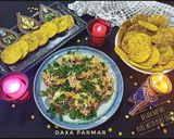 A picture of step 8 of Besan Methi Puri with Puri Chaat.