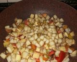 A picture of step 8 of Apple and pear chicken tikka stir fry with rice.