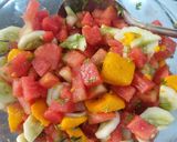 A picture of step 2 of Watermelon salad.
