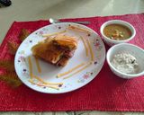A picture of step 5 of Crispy Cheese and mix veg.masala Dosa.