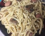 Foto del paso 3 de la receta: Pastas con salchicha de pavo y champiñones