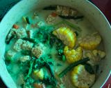 Foto langkah ke 4 dari resep Sayur Lodeh Santan Bening berbagai macam sayur: wortel 🥕,jagung🌽, bayam, kacang panjang.