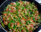 A picture of step 4 of Vegetable Wraps.