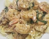 A picture of step 6 of Tuscan shrimp.