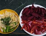 A picture of step 1 of Beetroot & Red Chilli Pickle.