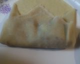 A picture of step 4 of Egg Roll wrapped barbecued shredded Chicken.