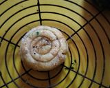 A picture of step 2 of Three colour semolina sandesh.
