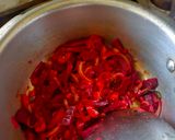 A picture of step 2 of Beetroot khichdi.