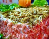 A picture of step 14 of Peri Patakha Chicken Sandwich Cake.