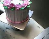 A picture of step 9 of 8 inch tall chocolate brownie cake.