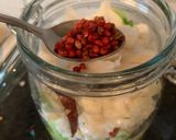 A picture of step 3 of Fermented cauliflower with pink pepper corn and chilli 🌳🌶.
