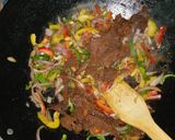 A picture of step 4 of Suya-spiced pasta stir-fry.