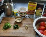 A picture of step 1 of Tomato spicy kadhi.