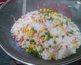 A picture of step 2 of Schezwan Rice.