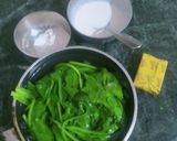 A picture of step 1 of Spinach soup 😋.