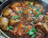 A picture of step 8 of Vidarbha Nagpuri style lagnachi pang titla special gud methi amba.
