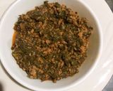 A picture of step 6 of Palak Qeemah.