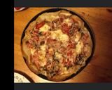 Une image de l'étape 4 de Tarte de feuilles de brick façon pizza jambon champignons mozzarella et crème aux œufs.