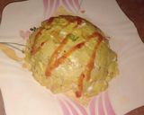 A picture of step 6 of Vegetable fried rice (omurice).