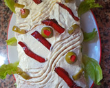 Foto del paso 9 de la receta: PIONONO RELLENO DE JAMÓN SERRANO, HUEVO, ACEITUNAS, Y MORRÓN 🥰🥰🥰😋😋😋😋
