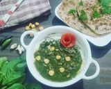A picture of step 6 of Palak Corn Curry.