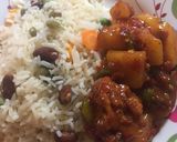 A picture of step 5 of Buttered veggies rice with Italian meat ball and potato soup.