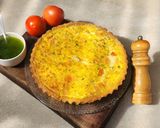 Foto del paso 9 de la receta: 🌱🍅🧀 Tarta caprese 🌱 Masa de polenta, rellena con tomate, muzzarella y pesto de albahaca 🧀🍅🌱#sintacc