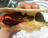 Foto del paso 12 de la receta: 🌮🌯Rapidita o Wrap con hamburguesa de Atún, remolachas y zanahorias salteadas tocineta y queso!!!