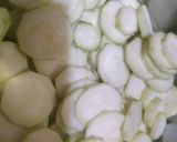A picture of step 1 of Moong dal and galka(sponge gourd) nu shaak.