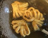 A picture of step 12 of #Karela,fish,layers,flower,  net and triangle shaped Nimkis.