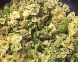 A picture of step 3 of Farfalle with Romanesco Broccoli and Black Olive Pesto.