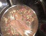 A picture of step 3 of Chicken Carbonara.
