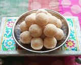 A picture of step 4 of Fresh Coconut Laddoo. (Basant Panchmi Special).