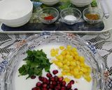 A picture of step 1 of Minty Corn Pomegranate Raita.