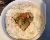 Une image de l'étape 5 de Riz aux épices et parmesan cœur de petits légumes.