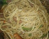 A picture of step 4 of Italian sphagetti.