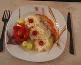 A picture of step 8 of Red Mullet with Cornmeal.