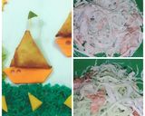 A picture of step 2 of Samosa ships.