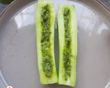 A picture of step 2 of Protein Rich Brown Top Millet Cucumber Boats.