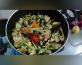 A picture of step 2 of Mix veggies with drumsticks.