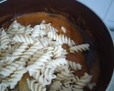 A picture of step 4 of Fusilli Pasta with Arrabbita sauce.
