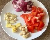 A picture of step 1 of Paneer Kolhapuri.