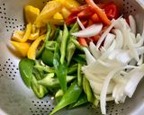 A picture of step 1 of Sweet and Sour Fried Grouper with Colorful Peppers.