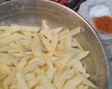 A picture of step 1 of Aloo fries bhujiya.
